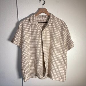 SAN FRANCISCO WORK SHIRTS men’s crochet resortwear Cream button up shirt XL